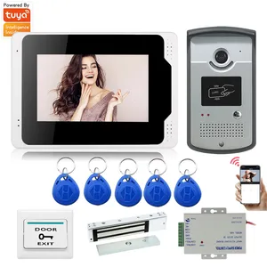 Sicurezza con cavo Wifi 7 "videocitofono Video citofono sistema di campanello Tuya App Control + serratura magnetica elettrica