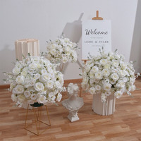 Offre Spéciale – Grandes Boules de Fleurs Artificielles Blanches en Soie pour Centres de Table de Mariage, Arrangements Floraux de 50 cm, 60 cm, 70 cm, 80 cm