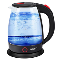 HALEY 1500W Transparent 2L Base Pivotante 360° en Verre Bouilloire Intelligente pour Thé et Eau Chaude