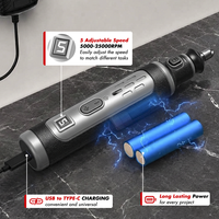 Mini perceuse rotative rechargeable 4V DC 5 vitesses 25000 tr/min, sans fil, avec affichage LED, outil rotatif électrique