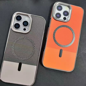 Custodia per telefono in pelle PC abbinata con copertura metallica per fotocamera per <span class=keywords><strong>iPhone</strong></span> - <span class=keywords><strong>Accessori</strong></span> per cellulari di alta qualità - Product Image 1