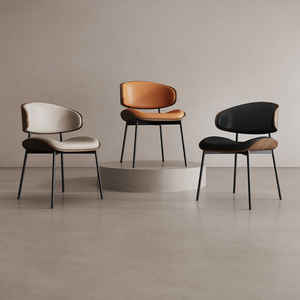 Chaises de restaurant en cuir PU à dossier haut de luxe moderne de <span class=keywords><strong>haute</strong></span> qualité avec pieds en métal Meubles rembourrés souples pour hôtels - Product Image 1
