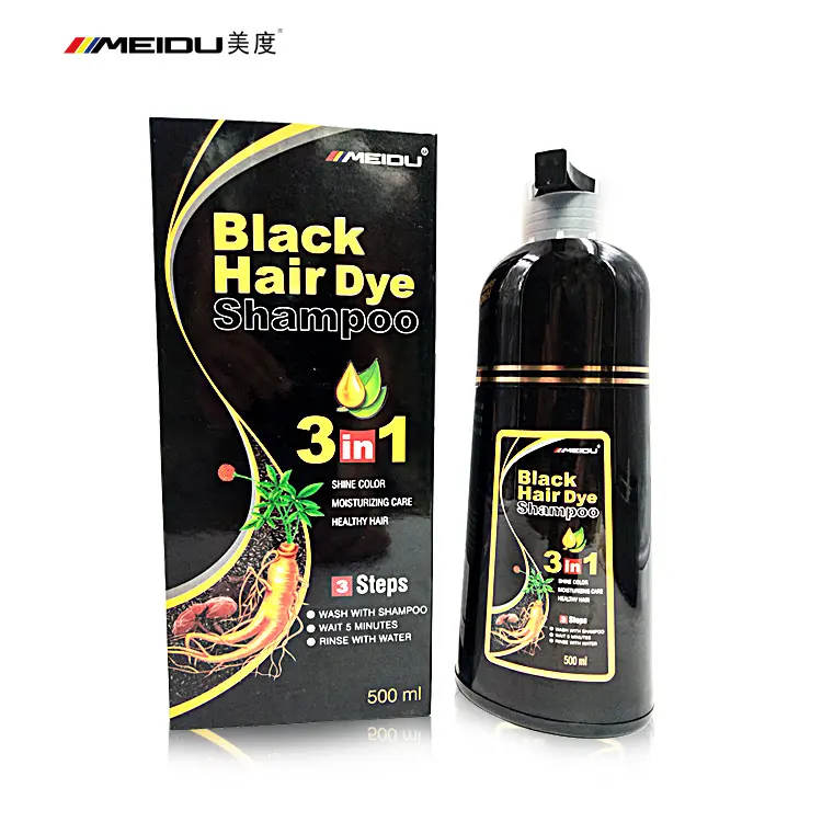 Wholesale MEIDU Brand Dark Brown Natural Ammonia Free Colour Manufacturer Dye Private Label Black Hair Color Shampoo in Hair Dye