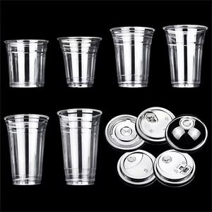 แก้วพลาสติก PET แบบใช้แล้วทิ้ง ขนาด 12oz 16oz 24oz  ผนังเดี่ยว  ใส  เป็นมิตรกับสิ่งแวดล้อม พร้อมฝาปิด สำหรับเครื่องดื่ม กาแฟเย็น สมูทตี้ น้ำผลไม้ ชา - Product Image 4
