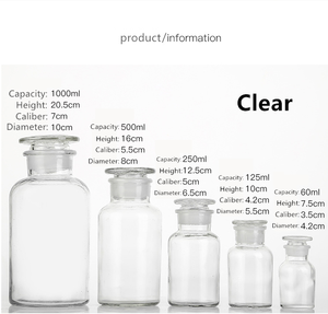 स्पष्ट एम्बर चौड़ा मुंह रासायनिक प्रयोगशाला ग्लास एपोथेटरी 30 मिली-1000 मिली दवा एजेंट - Product Image 5