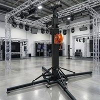 Soporte de Elevación Plegable Portátil de Hierro para Exteriores con Manivela, 6M, con Tirantes de Truss Verticales, para Altavoces Line Array, Capacidad de Carga de 1000kg, Modular