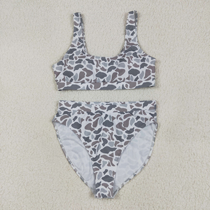 Trajes de Baño de 2 Piezas para Mujer, Estilo Playero, Camuflaje, Alta Calidad, Precio de Fábrica, Disponibles al por Mayor - Product Image 3