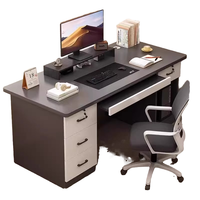 Conjunto de escritorio y silla de oficina modernos y duraderos de MDF Runwood con cajones para uso comercial, estaciones de trabajo saludables ideales para apartamentos.