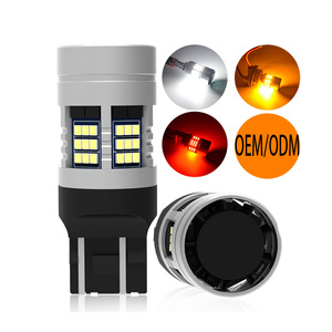 Ampoule LED G-View 7443 7440 T20 pour feux stop, sans erreur, <span class=keywords><strong>avec</strong></span> ventilateur turbo, super <span class=keywords><strong>lumineuse</strong></span> pour feux stop, clignotants, feux arrière - Product Image 1