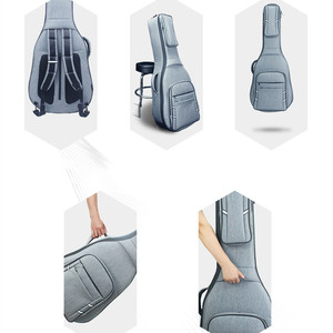 防水 ソフトケース ダブルショルダーストラップ パッド入り バイオリンケース ポーチ ギター バックパック 楽器バッグ - Product Image 4