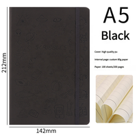 Carnet en cuir rigide personnalisé A6/A5 pour étudiant, motif dessin animé mignon, journal intime à reliure personnalisée