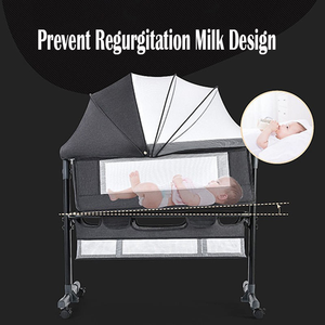 Cuna portátil plegable de altura ajustable para niños recién nacidos, cuna para bebé, cuna de viaje portátil con mosquitera - Product Image 6