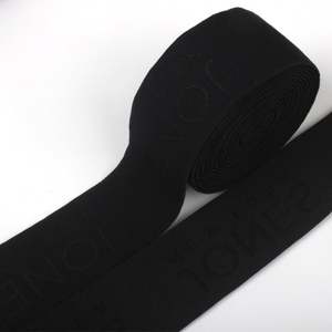 Cinturón Elástico de Poliéster y Látex Personalizado de Fábrica al por Mayor, Cinturón Elástico con Logotipo Jacquard - Product Image 1