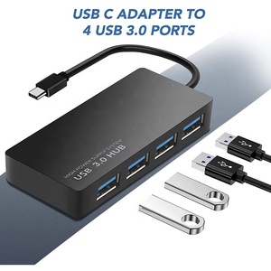Tùy Chỉnh Trạm Nối USB C <span class=keywords><strong>4</strong></span> Cổng USB 3.0 <span class=keywords><strong>Hub</strong></span> USB 3.1 Type-C Loại C Sang USB3.0 Bộ Chuyển Đổi <span class=keywords><strong>4</strong></span> Cổng <span class=keywords><strong>Hub</strong></span>-Đen - Product Image 2