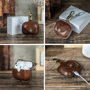 <span class=keywords><strong>Funda</strong></span> de cuero italiano curtido vegetalmente para <span class=keywords><strong>AirPods</strong></span> <span class=keywords><strong>Pro</strong></span> 1/2/3, con carga inalámbrica, antipérdida, CF1228 - Product Image 3