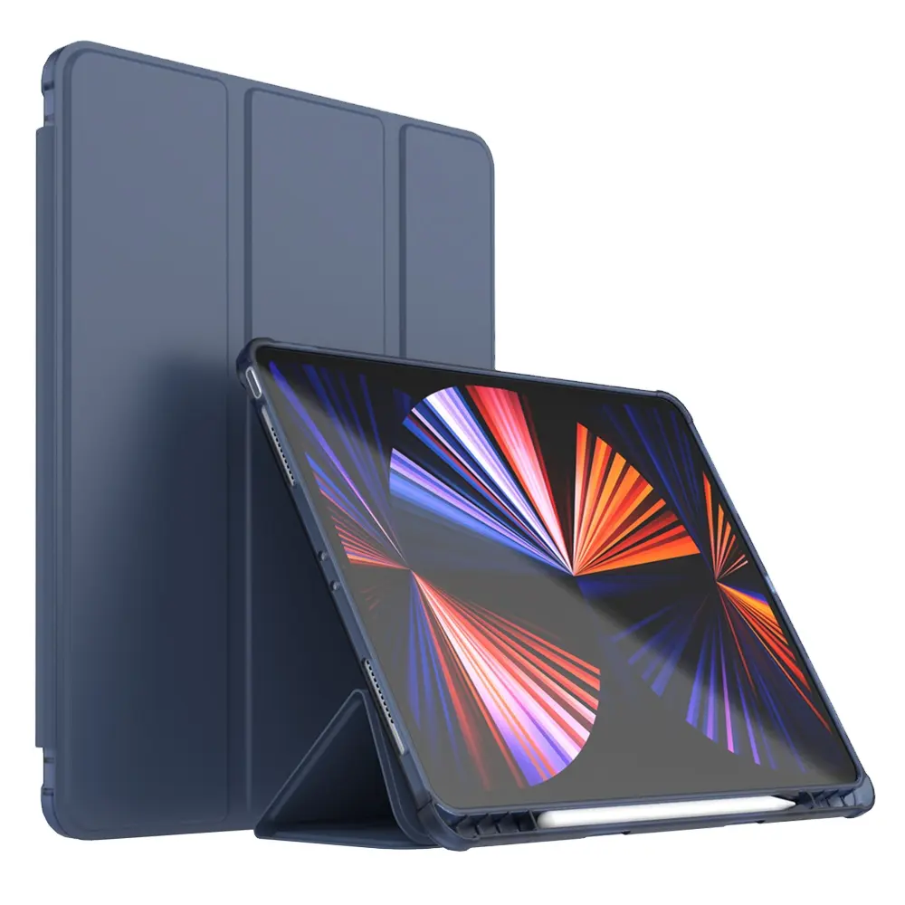 Funda de alta calidad para iPad pro 12,9 2021, con portalápices, funda inteligente para tableta apple iPad 12,9, venta al por mayor