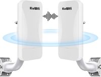 KuWFi CPE de Largo Alcance 2.4G para Interiores/Exteriores, Distancia de Transmisión de 1KM, PTP/PTMP, Resistente a la Intemperie IP65, Antena de 11DBI, Red 802.11n
