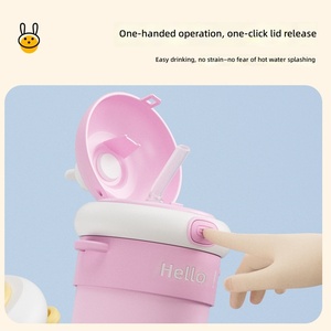 Bouteille d'Eau en Verre Portable Mignonne avec Sangle Style Dessin Animé Grande Capacité pour Filles Étudiantes - Product Image 3