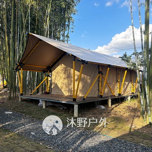 Lujoso 35 ㎡   Tienda de Campaña Vacacional Resistente al Viento, Tienda de Campaña Safari con Estructura de Acero y Tela de PVC para Glamping - Product Image 2