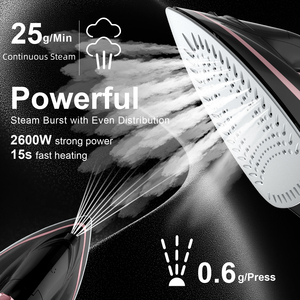 Plancha de Vapor Digital LED de 2200W para el Hogar, Autolimpiante, Potencia de Vapor de 25g/min, para Diversos Tejidos, Suela Antiadherente, Cable Extralargo - Product Image 2