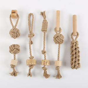 Juguete Masticable de Cuerda de Algodón y Madera para Perros, Duradero, para Aliviar el Aburrimiento y la Dentición, Juguetes Interactivos - Product Image 1