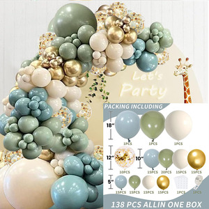 Kit de guirlande de ballons bleu sable blanc or sauge vert pour garçons Baby Shower Birthday <span class=keywords><strong>Jungle</strong></span> Safari Wild One Party Decoration - Product Image 1