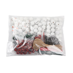 Ornements de Noël en perles de bois bonhomme de neige avec corde de chanvre, décorations suspendues pour sapin de Noël, accessoires décoratifs faits à la main pour les fêtes - Product Image 2