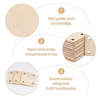 24 cartes de machine à tisser carrées en bois vierges pour décoration de copeaux de bois tissés à la main fournitures d'artisanat multi-trous
