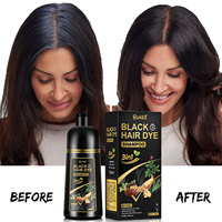 Échantillon gratuit Fabricant arabe Herbes naturelles instantanées Biologiques 3 en 1 500ml Vente en gros Colorant foncé Colorant noir Shampooing pour cheveux