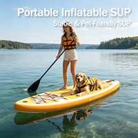 Planche de SUP gonflable créative avec motif de cochon jaune, planche à pagaie professionnelle de 11 pouces en Drop Stitch pour adultes et enfants, logo personnalisé