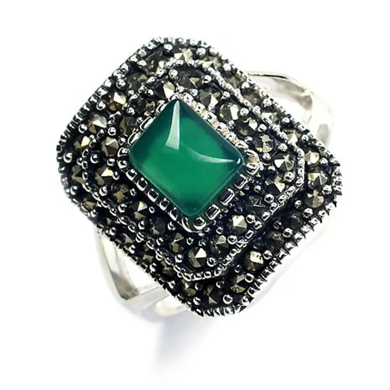 RKP-0969 de moda de joyería de color ámbar oxidación anillo de plata 925, anillo de la tienda en línea de China