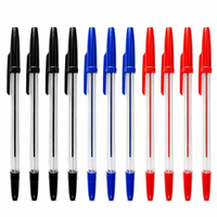 Stylos à bille hexagonaux avec logo estampé à chaud, lot de 12, encre tricolore, OEM ODM, emballage personnalisé, fournisseur pour commandes en gros