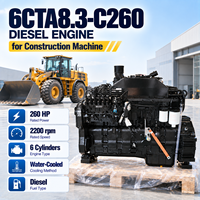 Moteur diesel turbocompressé SCDC Cums 6CTA8.3-C260 260HP 2200RPM 4 temps 6 cylindres pour remplacement de chargeuse de machines de construction