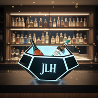 Seau à glace carré à couleurs changeantes pour bière, champagne, vin et autres boissons, idéal pour KTV, fêtes, bars, maison et mariages