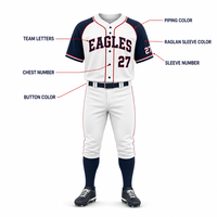 Camiseta de Béisbol Personalizada, Impresión por Transferencia de Calor, Cierre de Botones, Uniforme de Equipo, Malla de Spandex/Poliéster, Unisex para Adultos