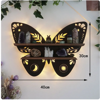 Ensemble noir personnalisé de 3 pots de fleurs modernes Vase à outils Étagère murale en bois Étagère en bois cristal
