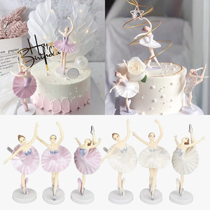 Ballet Girl Cake Toppers 3 Piece Set Pink White Plastic Reusable Birthday Decorations - Product Image 5