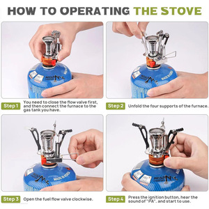 Ensemble de cuisine portable pour le camping en plein air, comprenant une cuisinière à gaz et des ustensiles pour le camping et les pique-niques - Product Image 4