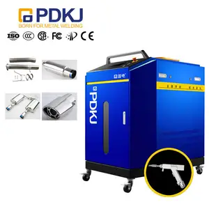 PDKJ Máquina de solda a laser de fibra automática portátil para alimentação de fio, tubo de escape automotivo de metal de alumínio de 0,4 mm