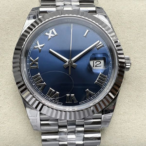 Montre mécanique étanche de qualité supérieure 41 mm VS Factory Acier 904L Mouvement ETA 3235 Plongée 126334 Montre de luxe bleue à chiffres romains - Product Image 1