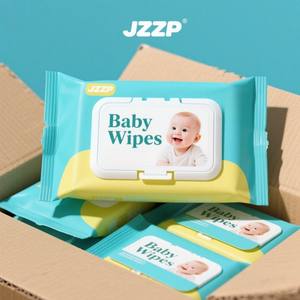 JZZP Lingettes pour bébé en gros bon marché 80pcs Lingettes pour bébé en coton originales sans plastique Softcare Eco Friendly pour non parfumées - Product Image 2