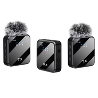 Microphone Cravate Professionnel Sans Fil 1 Émetteur 2 Récepteurs Type Rode pour Téléphone Portable et Appareil Photo