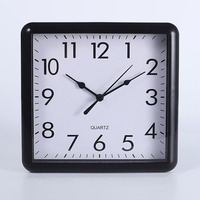 Jam Dinding Kuarsa Persegi Jam Gantung Analog Senyap Bingkai Hitam 13 Inci 9 Inci untuk Kamar Tidur Ruang Belajar Ruang Tamu