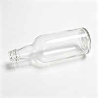 Bouteille à whisky en verre transparent avec bouchon à vis argenté, bouteille vide pour spiritueux, vin, brandy, rhum, spiritueux, logo personnalisé acceptable
