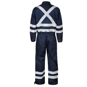 Combinaison antistatique ignifuge bleu marine Xk22 79694 avec bandes réfléchissantes pour travaux miniers, chimiques et électriques - Product Image 1