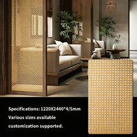 Panneau en résine PETG imperméable à texture rotin, découpable, tissé, décoratif, pour cloison d'hôtel