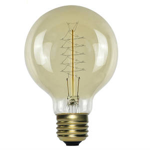 Ampoules <span class=keywords><strong>LED</strong></span> à <span class=keywords><strong>filament</strong></span> halogène en spirale ambre antique G-80 <span class=keywords><strong>40W</strong></span> 220V-240V - Product Image 2