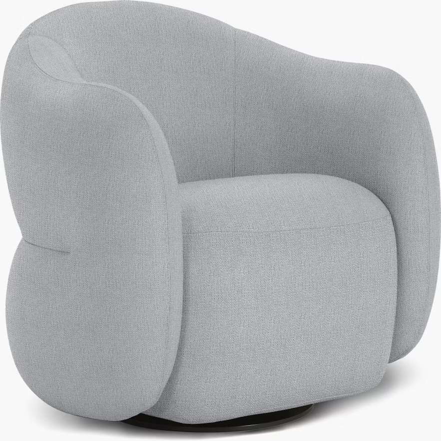 High quality customized Cream Lazy Swivel Lounge Chair Living Room Sofa Velvet chair