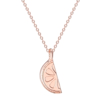 Collier minimaliste de qualité automne-hiver avec pendentif mignon en forme de tranche de citron, or, argent, or rose, cadeaux pour femmes