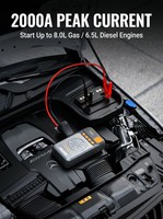 Démarreur portable 4-en-1 Boltpower avec compresseur d'air 150 PSI, booster de batterie de voiture au lithium 2000A 16000mAh et gonfleur de pneus
